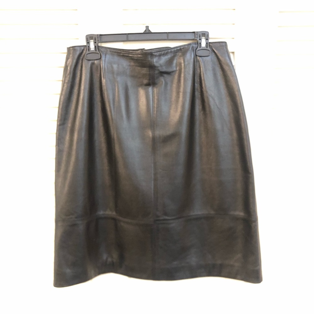 Susan Bristol leather skirt